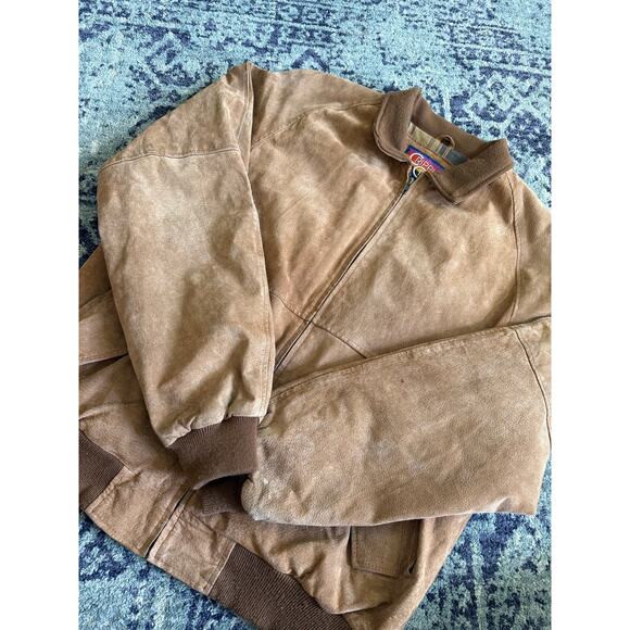 Cripple Creek Other - Cripple Creek Leather Western Chore Style Bomber Jacket Quilted Inside HEAVY